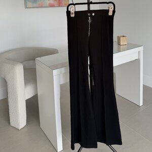 Chic Black Mid-Waisted Dress Pants